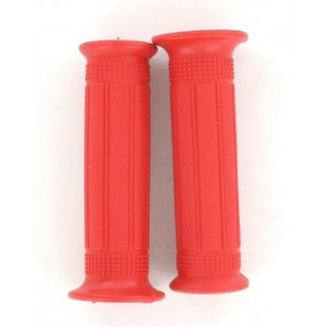 Rev&ecirc;tement Poign&eacute;e Mini Targa Rouge Cyclo MBK Peugeot - Paire