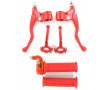 Kit Poign&eacute;e Cyclo MBK 51 / 103 Universel Complet Rouge - Gaz Mini Targa Nylon + Levier de frein M&eacute;tal