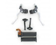 Kit Poign&eacute;e Cyclo MBK 51 / 103 Universel Complet Noir / Chrome - Gaz Mini Targa Nylon Noir + Levier de frein m&eacute;tal