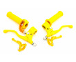 Kit Poign&eacute;e Cyclo MBK 51 / 103 Universel Complet Jaune - Gaz Mini Targa Nylon + Levier de frein M&eacute;tal