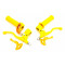 Kit Poign&eacute;e Cyclo MBK 51 / 103 Universel Complet Jaune - Gaz Mini Targa Nylon + Levier de frein M&eacute;tal