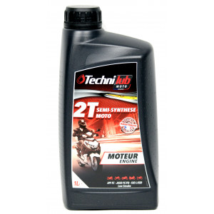 Huile Moteur 2 Temps Semi Syth&egrave;se Technilub - 1 Litre avec doseur int&eacute;gr&eacute;