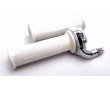 Poign&eacute;e de Gaz Targa Mini M&eacute;tal Blanc - Universelle Moto Cyclo Scooter (Tirage Rapide)