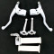 Kit Poignée Cyclo MBK 51 / 103 Universel Complet Blanc - Gaz Mini Targa Nylon + Levier de frein Métal