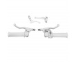 Kit Poign&eacute;e Cyclo MBK 51 / 103 Universel Complet Blanc - Gaz Mini Targa Nylon + Levier de frein M&eacute;tal