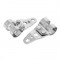 Patte de Fixation Support de Phare Mobylette pour Fourche Ø 26 à 28 Chromé - Paire