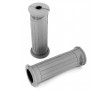 Rev&ecirc;tement Poign&eacute;e Gris 100mm Motob&eacute;cane AV3 AV4 / Motoconfort Mobylette + Logo  - Paire