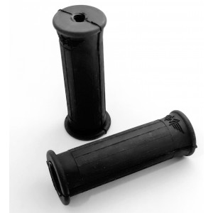 Rev&ecirc;tement Poign&eacute;e noir 100mm Motob&eacute;cane AV3 AV4 / Motoconfort Mobylette + Logo - Paire