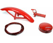 Pack Accessoires Cyclostand Rouge - Garde Boue Avant + Cache Allumage + Poign&eacute;e Gaz + Gaine - NOS Accessories Line Peugeot