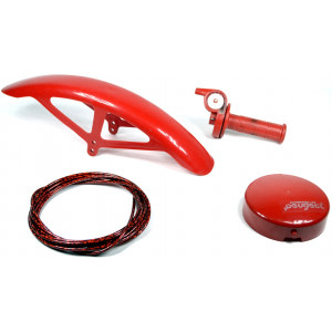 Pack Accessoires Cyclostand Rouge - Garde Boue Avant + Cache Allumage + Poign&eacute;e Gaz + Gaine - NOS Accessories Line Peugeot