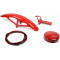 Pack Accessoires Cyclostand Rouge - Garde Boue Avant + Cache Allumage + Poign&eacute;e Gaz + Gaine - NOS Accessories Line Peugeot