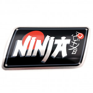 Plaque de Pot Ninja Alu Noir Rouge 60x130mm - NOS Stock d'&eacute;poque