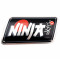 Plaque de Pot Ninja Alu Noir Rouge 60x130mm - NOS Stock d'époque