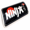 Plaque de Pot Ninja Alu Noir Rouge 60x130mm - NOS Stock d'époque