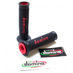Rev&ecirc;tement Poign&eacute;e Domino GP Comp&eacute;tition A010 Noir / Rouge Bi composant