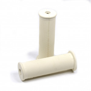 Rev&ecirc;tement de Poign&eacute;e Beige Gauffr&eacute;e Mobylette MBK Motob&eacute;cane Peugeot 100mm (Paire)