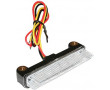 Feu Arri&egrave;re Universel Replay A Leds Barette Transparent-Noir avec Stop (6 leds Rouges) - Homologu&eacute;