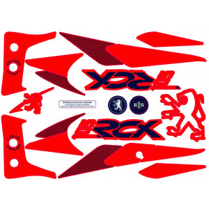 Kit D&eacute;co Peugeot 103 RCX Rouge et Noir (Reproduction)