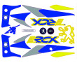 Kit D&eacute;co Peugeot 103 RCX Jaune et Bleu(Reproduction)
