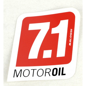 Autocollant Malossi 7.1 Racing Motor oil Rouge / Blanc / Noir Carr&eacute; (75x85mm)