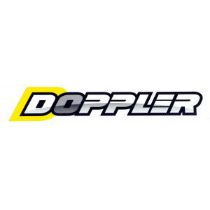 Autocollant Doppler Grand Jaune et Noir Fond Blanc (50X240mm)