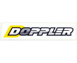 Autocollant Doppler Moyen Jaune et Noir Fond Blanc (40X170mm)