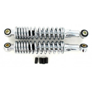 Amortisseur Ressort Ext&eacute;rieur 240mm R&eacute;glable Chrom&eacute; - Mobylette Peugeot MBK Motob&eacute;cane - Paire
