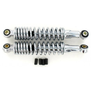 Amortisseur Ressort Ext&eacute;rieur 280mm R&eacute;glable Chrom&eacute; - Mobylette Peugeot MBK Motob&eacute;cane - Paire