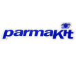 Autocollant Logo Parmakit Bleu fond Blanc (40x150mm)