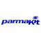 Autocollant Logo Parmakit Bleu fond Blanc (40x150mm)