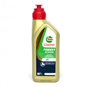 Huile Moto 2T Castrol Power 1 racing Ultimate Synth&egrave;se et Scooter 2 temps Bidon 1L