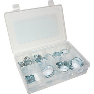 Coffret Collier de Serrage Serflex M&eacute;tal 20 - 22 - 25 - 27 - 38 - 44mm Assortiment de 26 Pi&egrave;ces