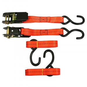 Sangle Arrimage Moto a Boucle Auto 25mm x 1.80m avec 2 crochets - Resistance 680Kg (La Paire)