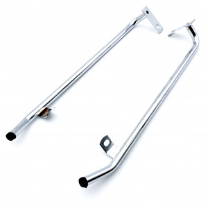 Barre de Carter Repose Pied Adaptable Peugeot 103 MVL SP Chrom&eacute; - La Paire
