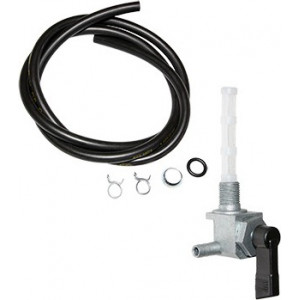 Robinet Essence MBK 51, 41, CLUB (MOTEUR AV10) avec Durite Noire + Colliers