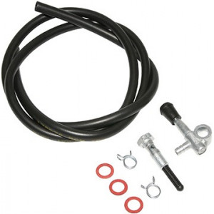 Robinet Essence MBK 88 Motob&eacute;cane &agrave; Tirette avec Durite Noire + Colliers