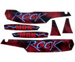 Kit D&eacute;co MBK 51 Hard Rock 1994 Noir Rouge Burning Red Complet (Sticker Reproduction)