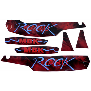 Kit D&eacute;co MBK 51 Hard Rock 1994 Noir Rouge Burning Red Complet (Sticker Reproduction)