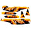 Kit D&eacute;co MBK 51 Hard Rock 95 Spray Orange Complet (Sticker Reproduction)