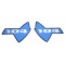 Paire Autocollants de R&eacute;servoir Bleu Peugeot 104 N BN VN BVN CVN