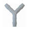 Raccord Durite en Y &Oslash; 6mm pour Essence, Huile, Air, eau (int 3mm / 21x31 / Plastique Blanc)
