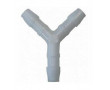 Raccord Durite en Y &Oslash; 10mm pour Essence, Huile, Air, eau (int 6.5mm / 40x64 / Plastique Blanc)