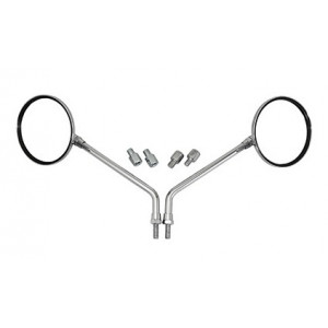 Paire de r&eacute;troviseur Rond &Oslash; 103mm Chrome Universel Moto Cyclo Scooter (M8 + adaptateurs M10)