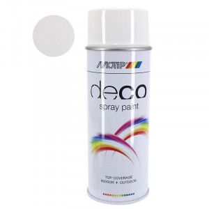 Bombe Peinture Glycero Blanc Pur Brillant RAL 9010 Spray 400ml -Motip-