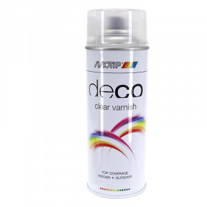Bombe Peinture Glycero Verni Transparent Brillant Spray 400ml -Motip-