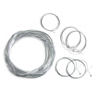 Kit Cable Complet + Gaine Chrome Cyclo Peugeot 103 / MBK 51 / Motob&eacute;cane (Gaz, Starter, D&eacute;compresseur, Frein Av-Ar)