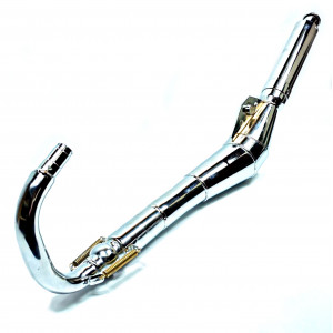 Pot d'&eacute;chappement Type Kenji &agrave; Pompe Chrom&eacute; MBK 51 Mobylette Motob&eacute;cane AV10 - AV7
