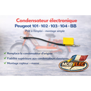 Condensateur Electronique pour Peugeot 101 102 103 104 BB pr&ecirc;t &agrave; l'emploi