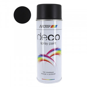 Bombe Peinture Glycero Noir Profond Satin&eacute; RAL 9005 Spray 400ml -Motip-