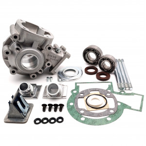 Carter Moteur Polini Peugeot 103 pour Support Origine Kit Complet + Clapet + Pipe 15/19 + Roulements